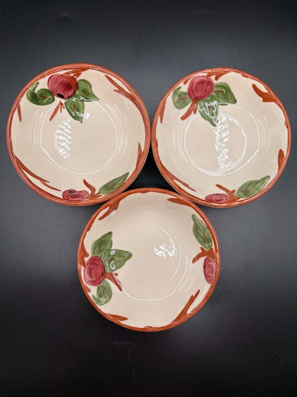 Johnson Brothers Franciscan Apple Fruit/Dessert/Sauce Bowls- Set of 3